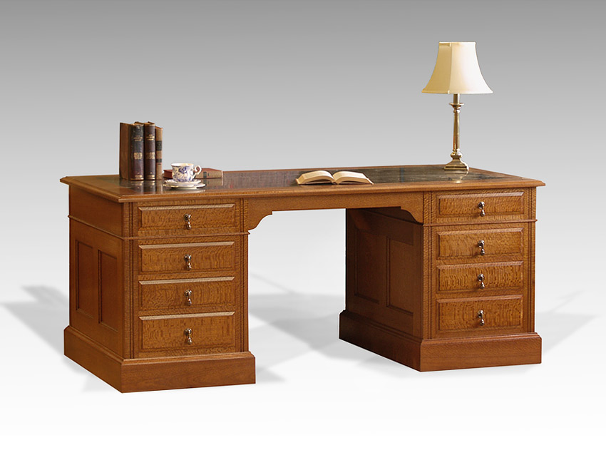 Silky Oak Partners Desk Lacewood Furniture