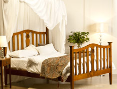 Half Tester bed with Fleur de Lis