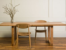 Blackbutt Contemporary Dining Table with mitred tenon legs