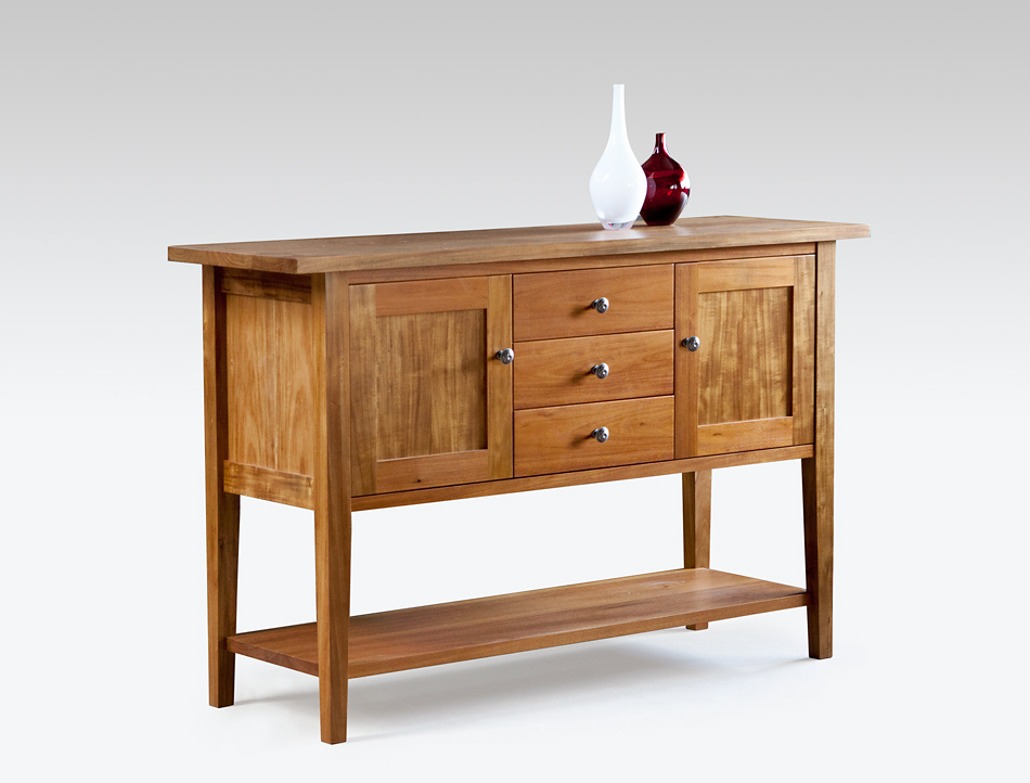 3 Drawer Buffet with Open Shelf Lacewood Furniture