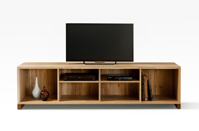 Blackbutt TV Cabinet with open shelves