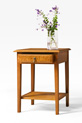 Silky Oak Bedside Table with drawer & shelf