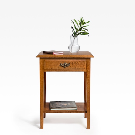Silky Oak Bedside Table with drawer & shelf