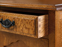 Silky Oak Bedside Table with drawer & shelf