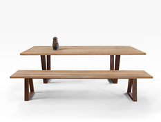 Angled leg Table – American Oak and Walnut